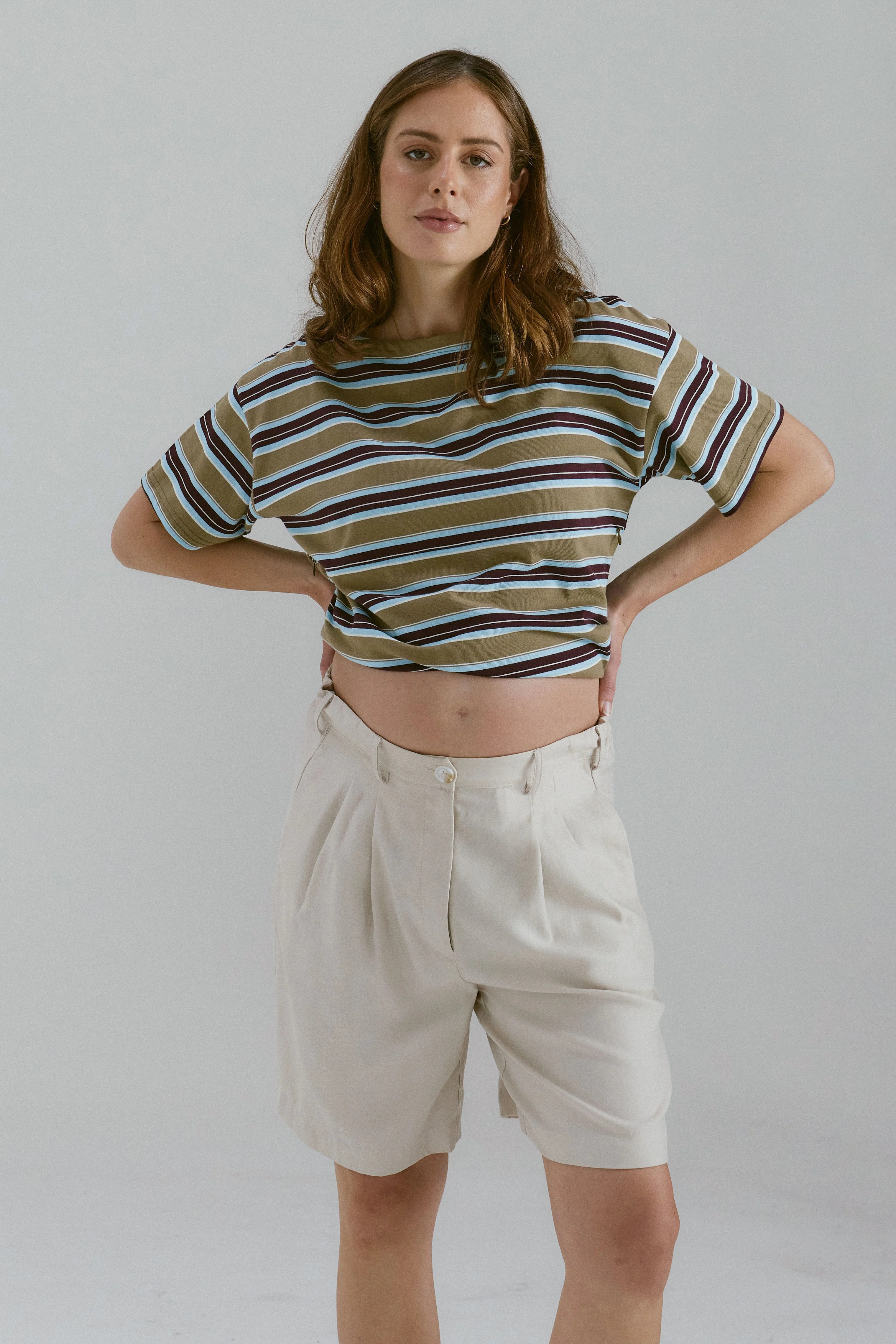 Goldie Adjustable-Waist Bermuda Short - Cream - Image 8