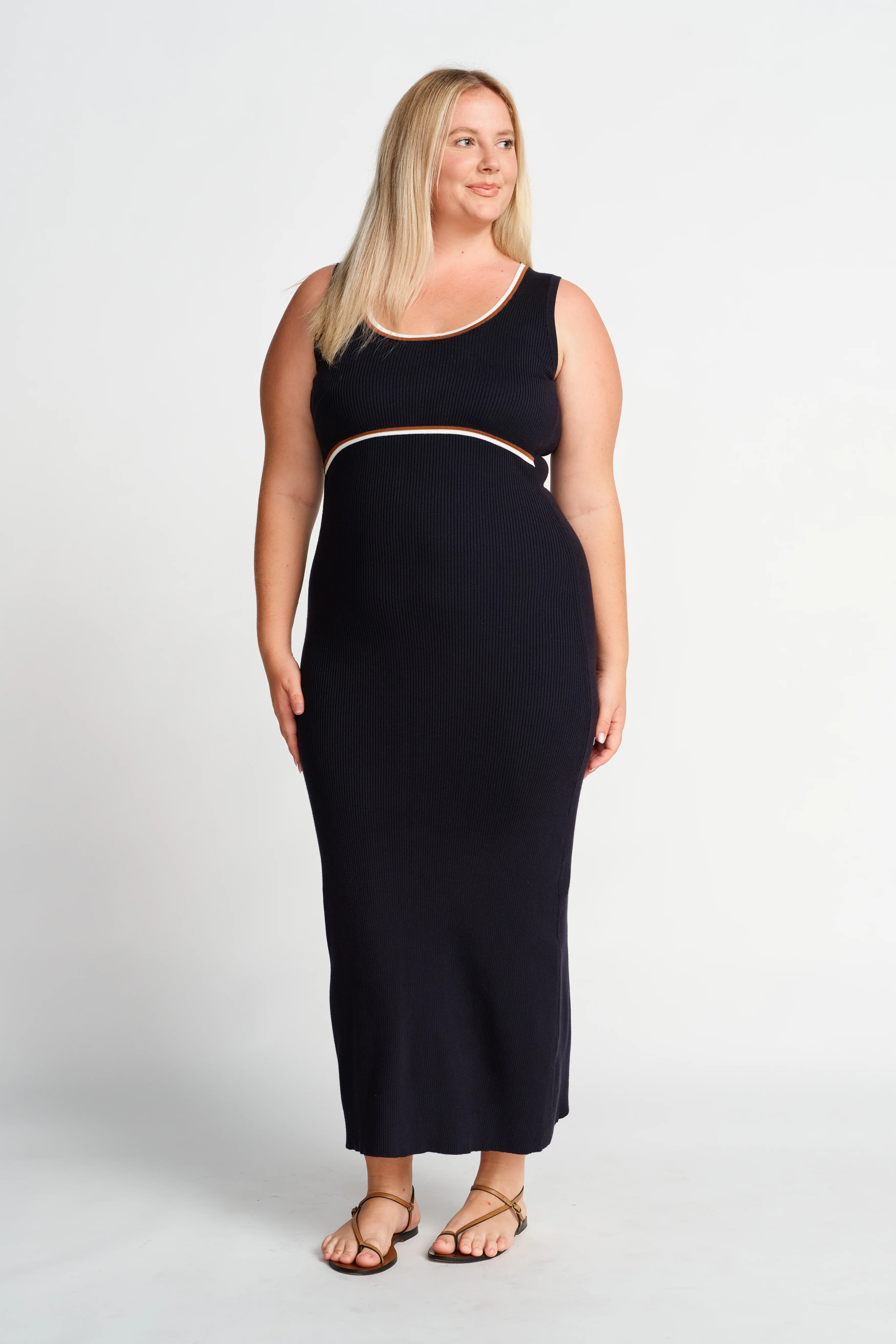 Rowe Knit Scoop Tank Dress - Navy - Image 4